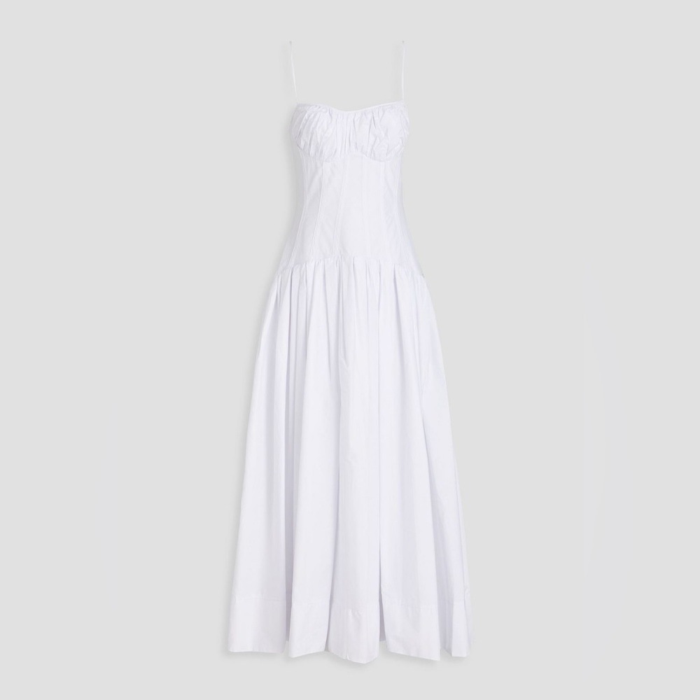 NICHOLAS
Dolma gathered cotton-poplin maxi dress - size 8